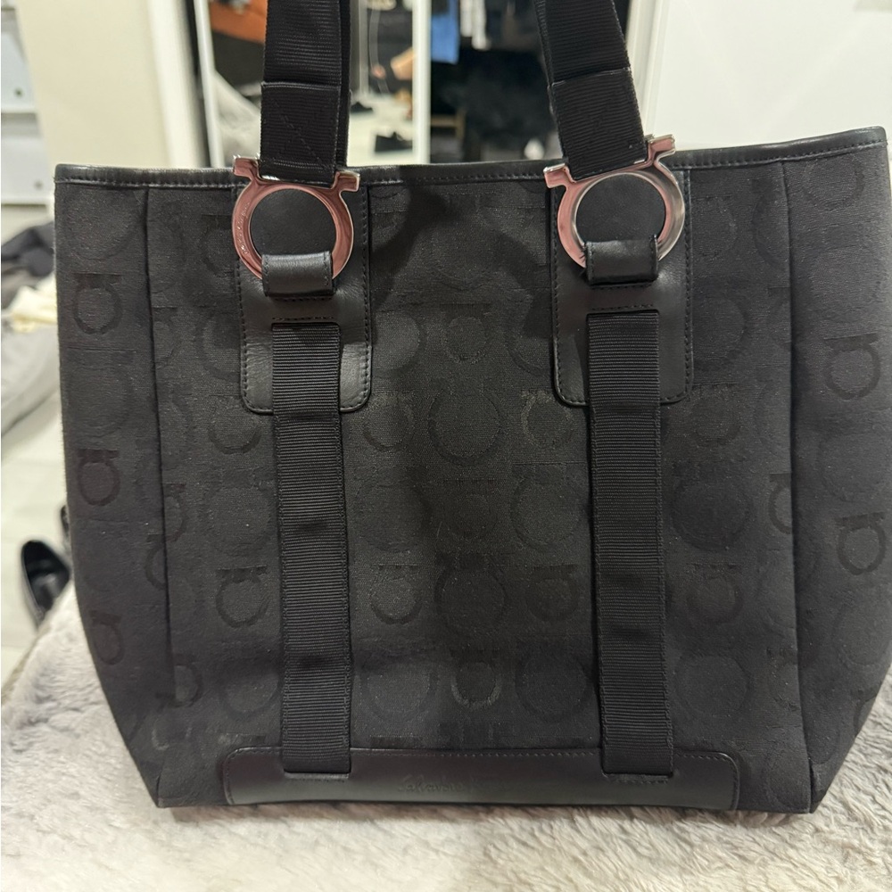 Salvatore Ferragamo Black Tote with Black Hardware